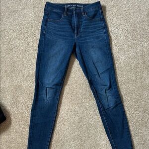 American Eagle Outfitters Women's Dark Blue Skinny Jeans
